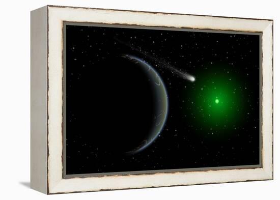 A Comet Passing a Distant Alien World-null-Framed Stretched Canvas