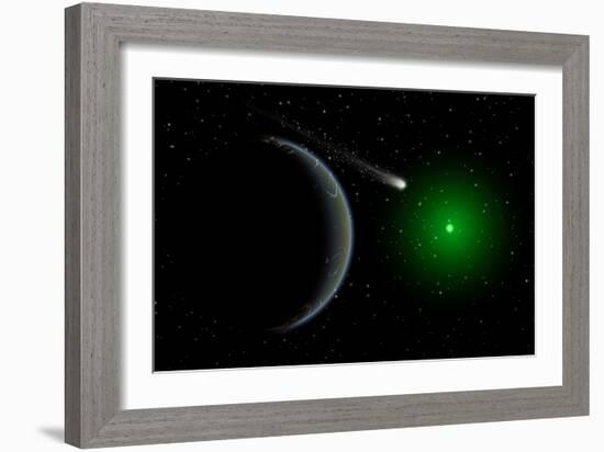 A Comet Passing a Distant Alien World-null-Framed Premium Giclee Print