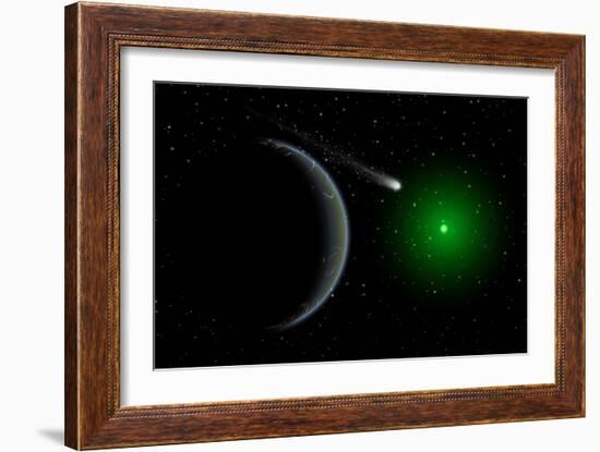 A Comet Passing a Distant Alien World-null-Framed Premium Giclee Print