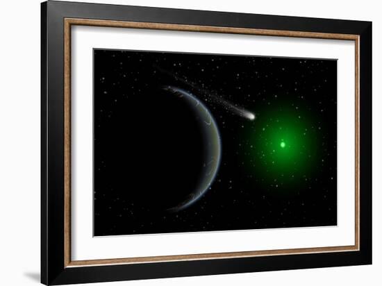 A Comet Passing a Distant Alien World-null-Framed Premium Giclee Print