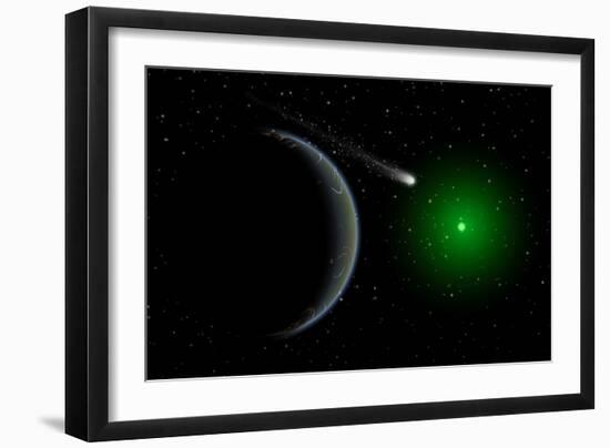 A Comet Passing a Distant Alien World-null-Framed Premium Giclee Print