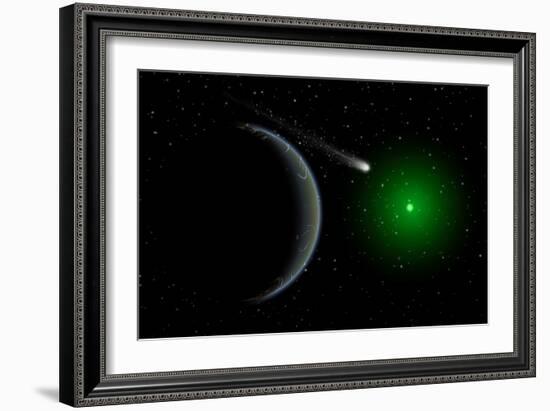 A Comet Passing a Distant Alien World-null-Framed Premium Giclee Print