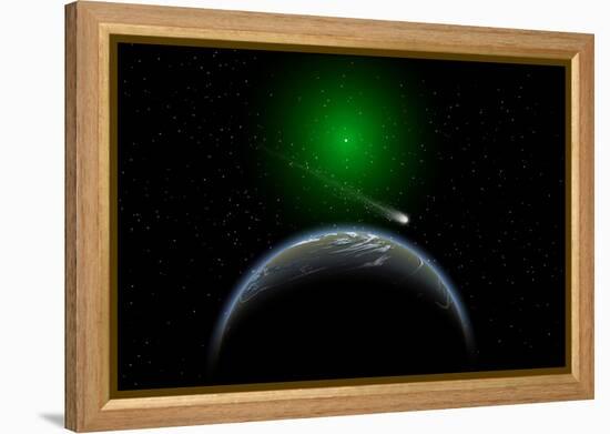 A Comet Passing a Distant Alien World-null-Framed Stretched Canvas