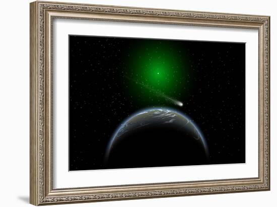 A Comet Passing a Distant Alien World-null-Framed Premium Giclee Print