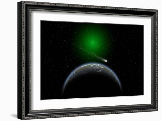 A Comet Passing a Distant Alien World-null-Framed Premium Giclee Print