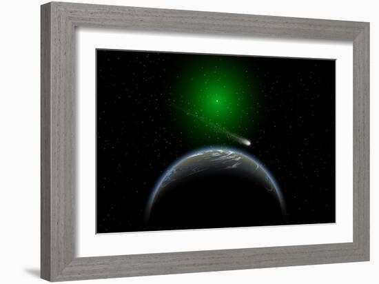 A Comet Passing a Distant Alien World-null-Framed Art Print