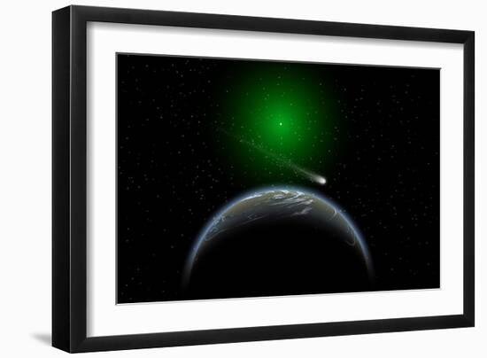 A Comet Passing a Distant Alien World-null-Framed Art Print