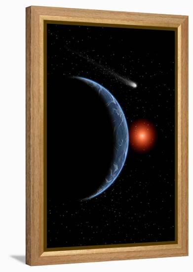 A Comet Passing the Earth on its Journey around the Sun-null-Framed Stretched Canvas