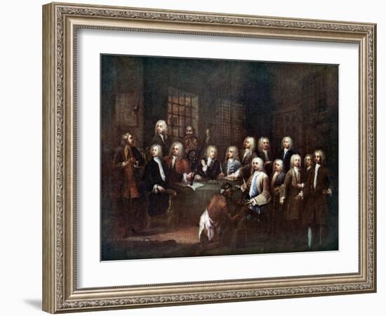 A Committee of the House of Commons at the Fleet Street Prison, London, 1729-William Hogarth-Framed Giclee Print