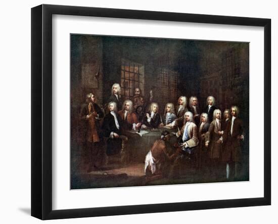 A Committee of the House of Commons at the Fleet Street Prison, London, 1729-William Hogarth-Framed Giclee Print