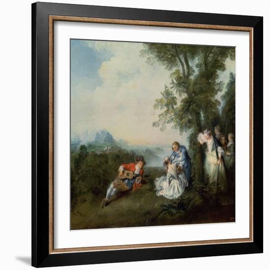 A Company at the Edge of the Forest, 1720 (Oil on Canvas)-Nicolas Lancret-Framed Giclee Print