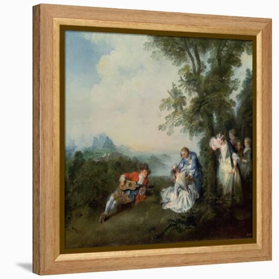 A Company at the Edge of the Forest, 1720 (Oil on Canvas)-Nicolas Lancret-Framed Premier Image Canvas