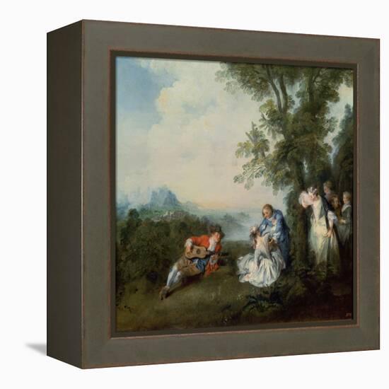 A Company at the Edge of the Forest, 1720 (Oil on Canvas)-Nicolas Lancret-Framed Premier Image Canvas