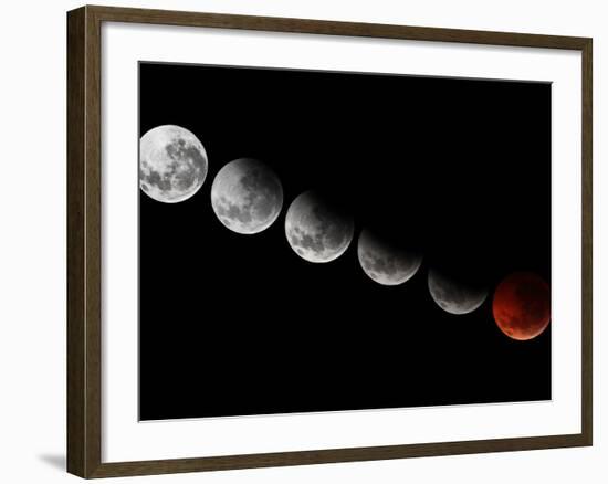 A Composite Showing Different Stages of the 2010 Solstice Total Moon Eclipse-Stocktrek Images-Framed Photographic Print