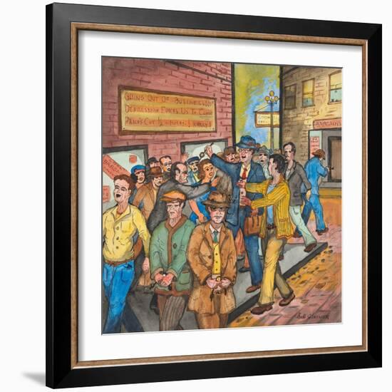 A `Con Man' Selling Toy Wrist Watches for Real Ones on a Seattle Street-Ronald Ginther-Framed Giclee Print