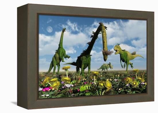 A Conceptual Dinosaur Garden-null-Framed Stretched Canvas