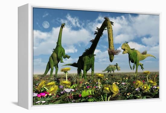 A Conceptual Dinosaur Garden-null-Framed Stretched Canvas