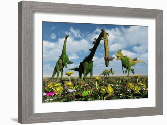 A Conceptual Dinosaur Garden-null-Framed Art Print