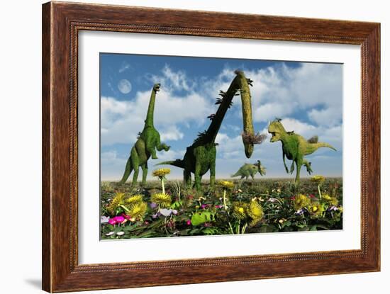 A Conceptual Dinosaur Garden-null-Framed Art Print