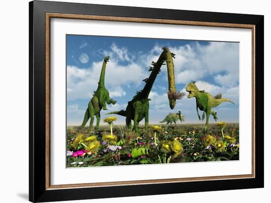 A Conceptual Dinosaur Garden-null-Framed Art Print