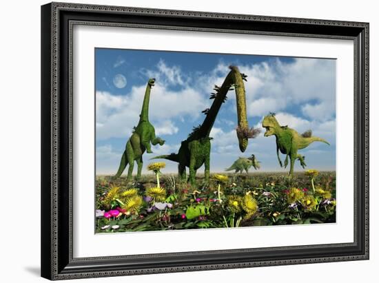 A Conceptual Dinosaur Garden-null-Framed Art Print