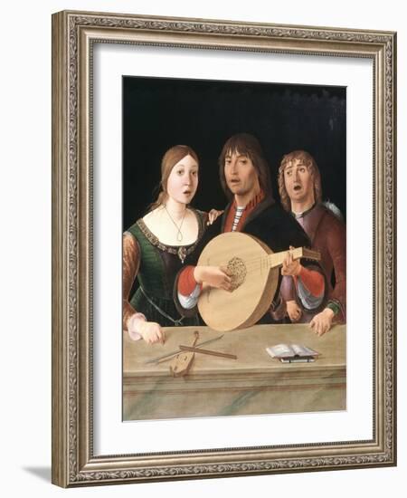 A concert, ca.1485-95-Lorenzo Costa-Framed Giclee Print