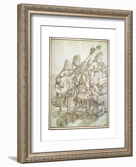 A Concert, Late 17th or 18th Century-Pier Leone Ghezzi-Framed Giclee Print