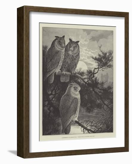 A Conference of Horned Owls, Three Heads are Better Than One-Alexander Francis Lydon-Framed Giclee Print