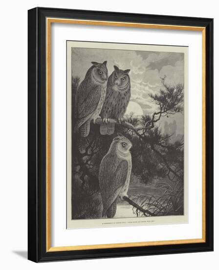 A Conference of Horned Owls, Three Heads are Better Than One-Alexander Francis Lydon-Framed Giclee Print