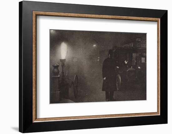 A constable directing traffic in the fog, London, c1910s-c1920s(?)-Unknown-Framed Photographic Print