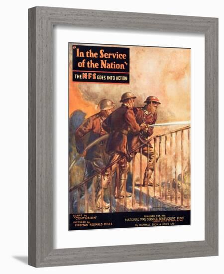 A Contemporary Word War Ii Booklet for the National Fire Service Benevolent Fund-null-Framed Giclee Print