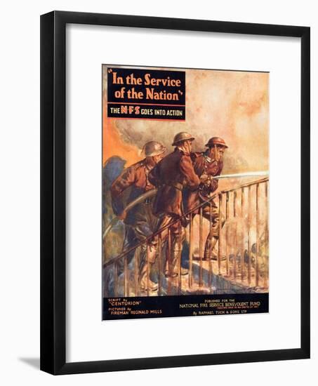 A Contemporary Word War Ii Booklet for the National Fire Service Benevolent Fund-null-Framed Giclee Print