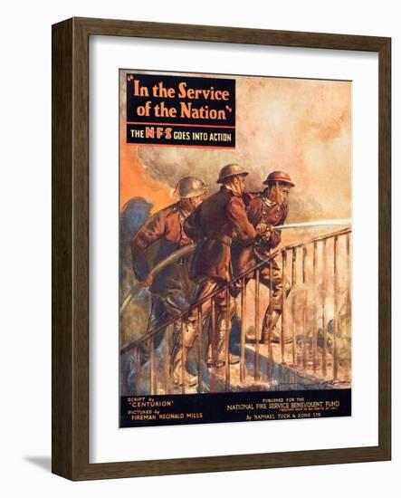 A Contemporary Word War Ii Booklet for the National Fire Service Benevolent Fund-null-Framed Giclee Print