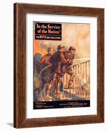 A Contemporary Word War Ii Booklet for the National Fire Service Benevolent Fund-null-Framed Giclee Print