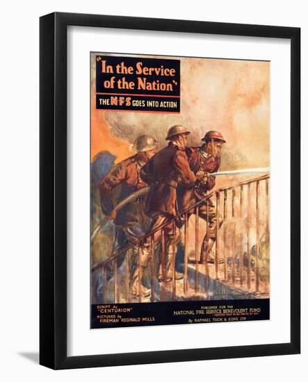 A Contemporary Word War Ii Booklet for the National Fire Service Benevolent Fund-null-Framed Giclee Print