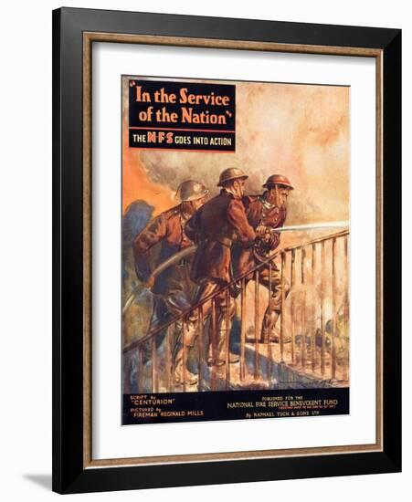 A Contemporary Word War Ii Booklet for the National Fire Service Benevolent Fund-null-Framed Giclee Print