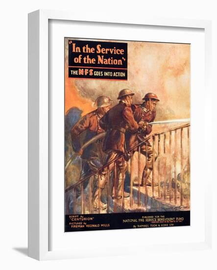 A Contemporary Word War Ii Booklet for the National Fire Service Benevolent Fund-null-Framed Giclee Print