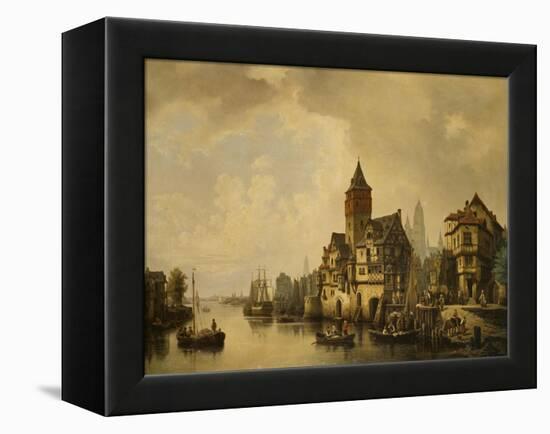 A Continental River Town, 1856-Leon Bakst-Framed Premier Image Canvas