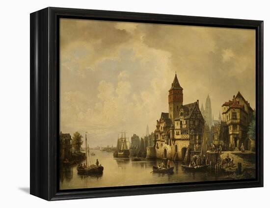 A Continental River Town, 1856-Leon Bakst-Framed Premier Image Canvas