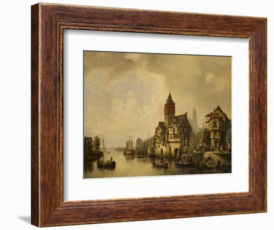 A Continental River Town, 1856-Leon Bakst-Framed Giclee Print