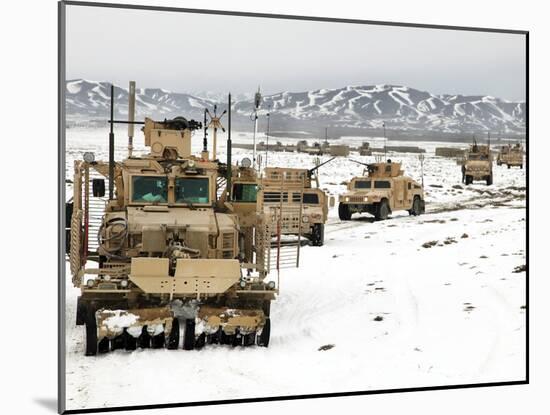 A Convoy of Vehicles During a Route Clearing Procedure in Afghanistan-Stocktrek Images-Mounted Photographic Print