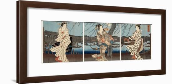 A Cool Summer Evening at Ryogoku, 1848-51-Utagawa Hiroshige-Framed Giclee Print