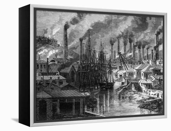 A Copper Factory in Cornwall, 19th Century-Jean Baptiste Henri Durand-Brager-Framed Premier Image Canvas