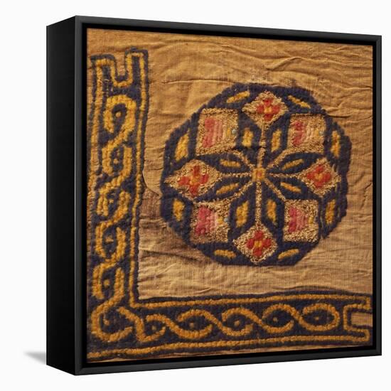 A Coptic Textile Fragment Containing a Medallion with a Corner Border-null-Framed Premier Image Canvas
