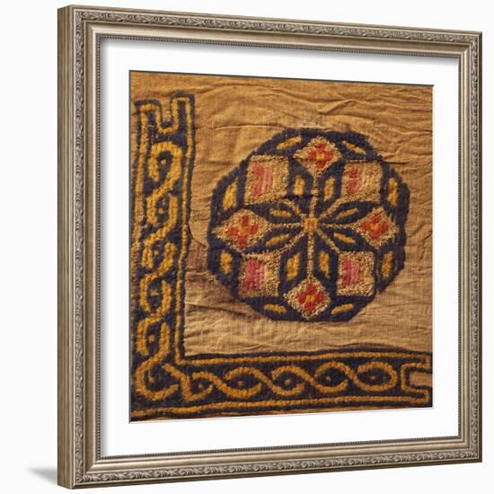 A Coptic Textile Fragment Containing a Medallion with a Corner Border-null-Framed Giclee Print