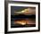 A Cormorant is Silhouetted Against the Waters of Lake Talquin-null-Framed Photographic Print