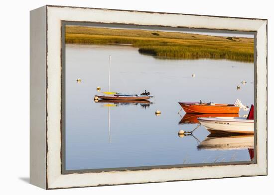 A Cormorant Opens its Wings on a Skiff in Pamet Harbor in Truro, Massachusetts-Jerry and Marcy Monkman-Framed Premier Image Canvas