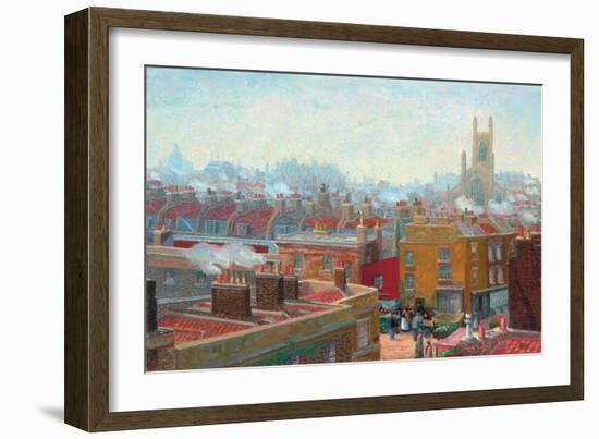 A Corner in Chelsea, 1910 (Oil on Canvas)-Charles Ginner-Framed Giclee Print