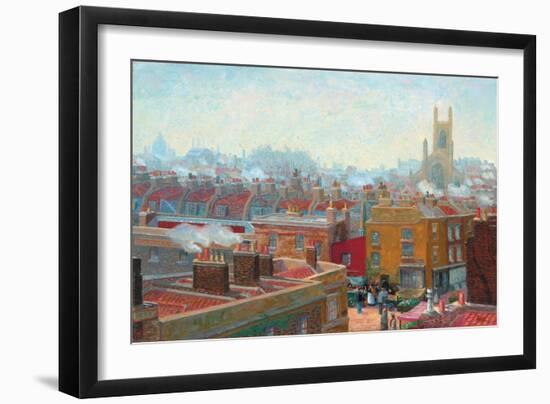 A Corner in Chelsea, 1910 (Oil on Canvas)-Charles Ginner-Framed Giclee Print