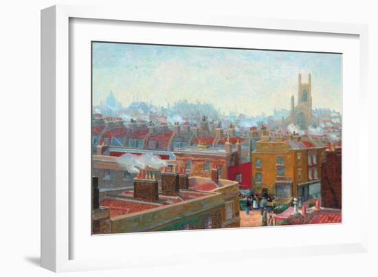 A Corner in Chelsea, 1910 (Oil on Canvas)-Charles Ginner-Framed Giclee Print